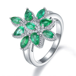 9 Natural Emerald Stones Ring