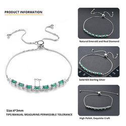 Pull Emerald Bracelet in Silver and White Zircon