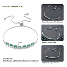 Load image into Gallery viewer, Pull Emerald Bracelet in Silver and White Zircon
