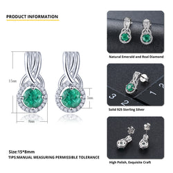 Silver Twisted Emerald Earrings