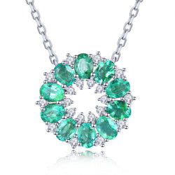 Circle of Grace Emerald & Zirconia Pendant