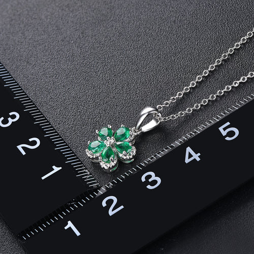 Natural Emerald Flower Necklace