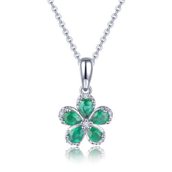 Natural Emerald Flower Necklace