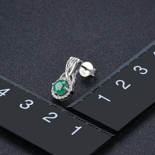 Single Round Emerald Stud Earrings, Zambian Natural Emerald Stud, Cute Stud Earrings Gift for Her, Everyday Wear Stud, May Birthstone Stud
