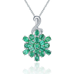 Snowflake shape Emerald Necklace 3.2ct Natural Emerald High Quality Emerald Xmas Gift Zambian Emerald Solid great finish sterling silver