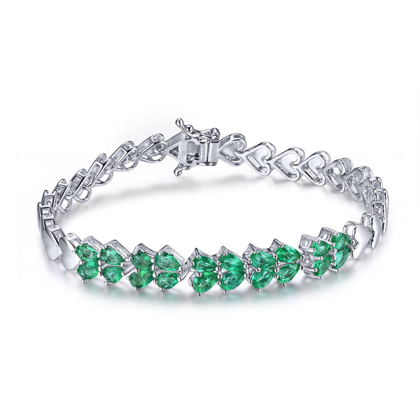 Silver Emerald Bracelet