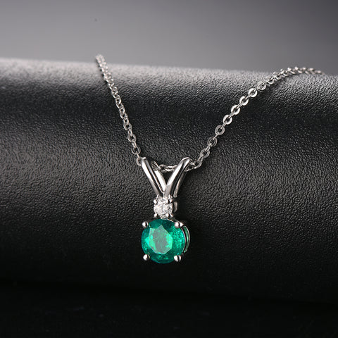 Round Emerald Stone Pendant