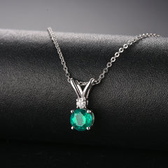 Round Emerald Stone Pendant