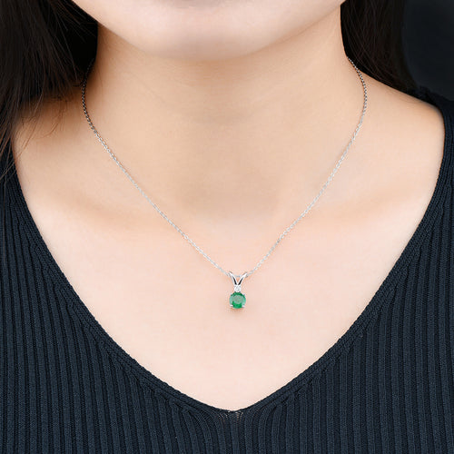 Round Emerald Stone Pendant