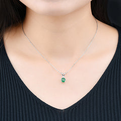 Round Emerald Stone Pendant