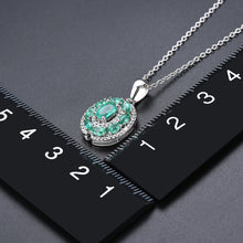 Load image into Gallery viewer, Silver Emerald Pendant with Diamond
