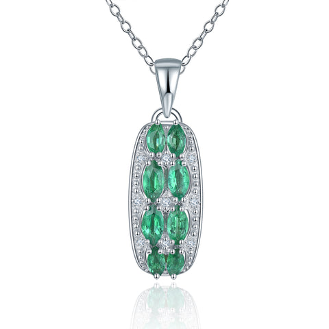Elegant Silver and Emerald necklace