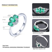 Load image into Gallery viewer, Three Oval Stones Emerald Ring
