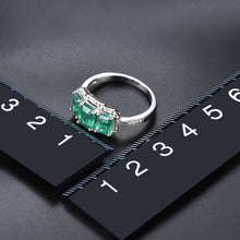 Load image into Gallery viewer, Three Natural Emerald Stones Ring

