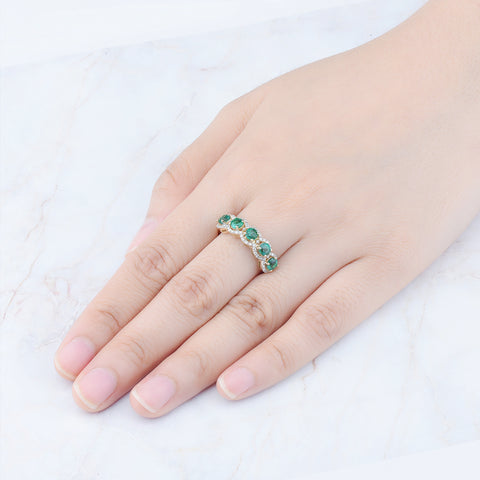 Five Round Stone Ladies Ring
