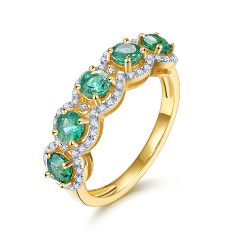 Five Round Stone Ladies Ring