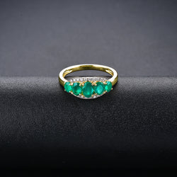 Five Oval Emerald Stone Ring