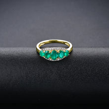 Load image into Gallery viewer, Five Oval Emerald Stone Ring
