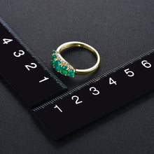 Load image into Gallery viewer, Five Oval Emerald Stone Ring
