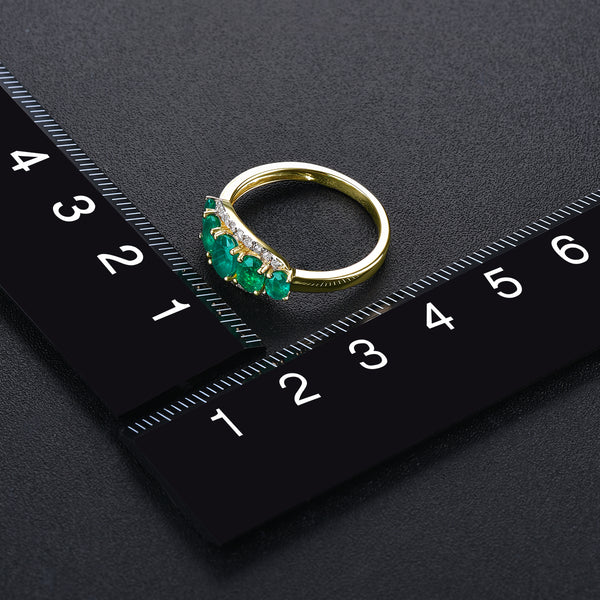Five Oval Emerald Stone Ring