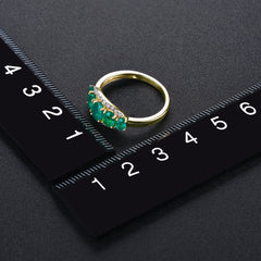 Five Oval Emerald Stone Ring