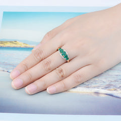 Five Oval Emerald Stone Ring