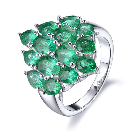 Silver and Emerald Womens Ring.