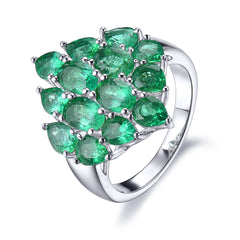 Silver and Emerald Womens Ring.