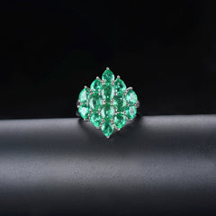 Silver and Emerald Womens Ring.