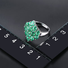 Silver and Emerald Womens Ring.