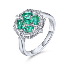 Load image into Gallery viewer, Five ovel shape Emerald Stone Ring.
