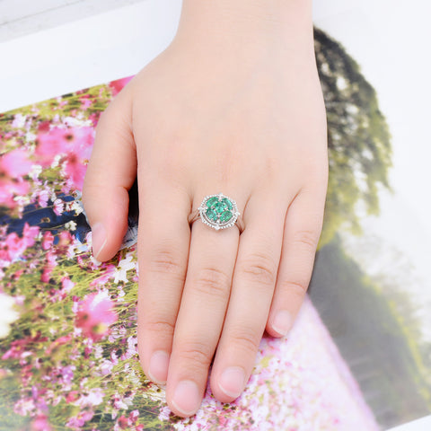 Five ovel shape Emerald Stone Ring.
