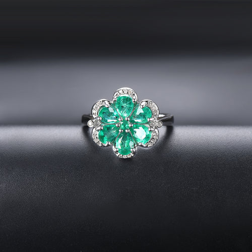 Flower Emerald Ring