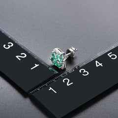Marque Shape Emerald and Silver Earrings.