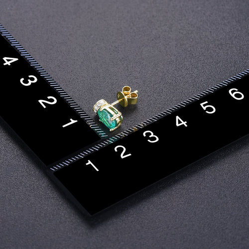 Oval Shape Emerald Gold Earrings