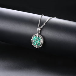 Elegant Emerald and Silver Necklace.