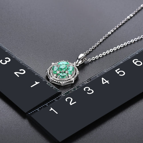 Elegant Emerald and Silver Necklace.