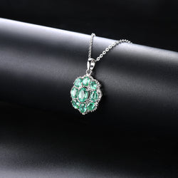 Glam Emerald Necklace in Silver