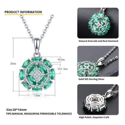 Elegant Emerald Necklace in Silver