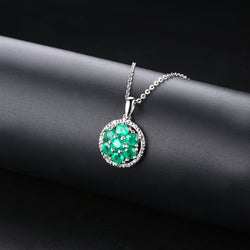 Round Elegant Emerald Necklace