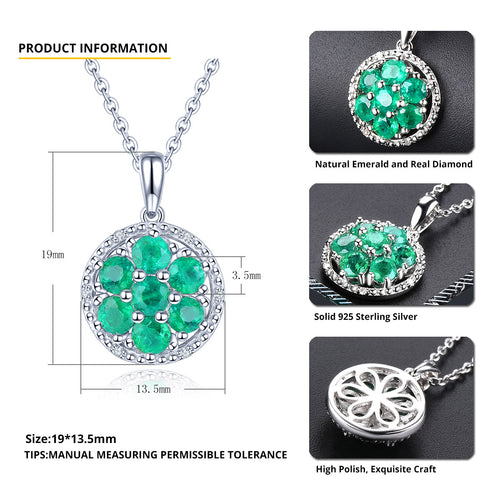 Round Elegant Emerald Necklace