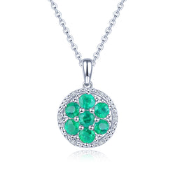Round Elegant Emerald Necklace