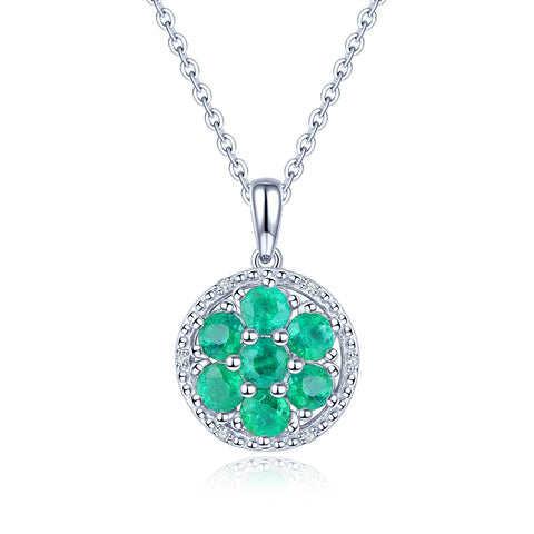 Round Elegant Emerald Necklace