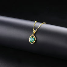 Load image into Gallery viewer, Oval Emerald and Diamond Pendant
