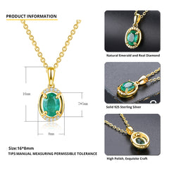 Oval Emerald and Diamond Pendant
