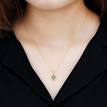 Load image into Gallery viewer, Oval Emerald and Diamond Pendant
