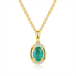 Oval Shape Emerald Pendant