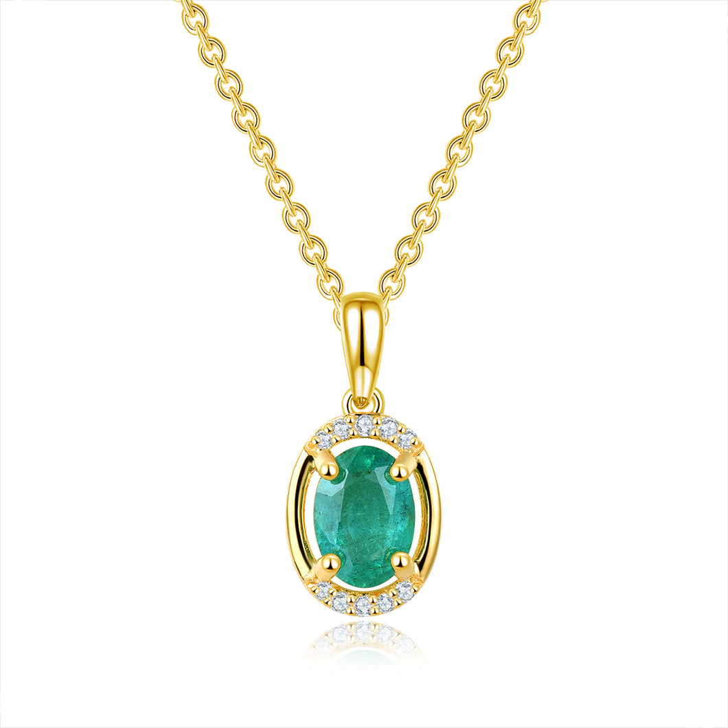 Oval Shape Emerald Pendant