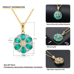 Gold Emerald and Diamond Necklace