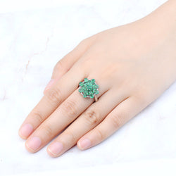 Gorgeous Middle finger Emerald and Diamond Ring